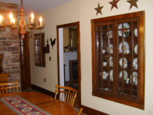 This built-in China cabinet with salvaged interior in-swing doors was installed in a home in Quakertown, PA.