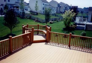 Composit Azek Deck with conversation area in Perkasie, PA.