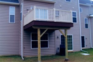 A small second story deck built on a Town House in Trexlerville, PA