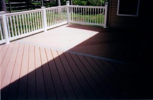 Timber Tech deck installed Herring-bone style with colonial railing in Warrington, PA