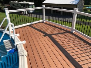 A Trex deck around an above ground pool with hidden fasteners.