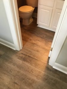 We installed Pergo laminate flooring in a powder room in Hacock, PA.