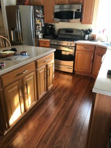This Pergo real wood laminate flooring was installed in a kitchen in a home in Haycock, PA.