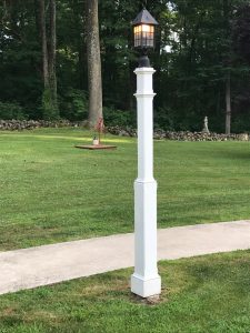 Colonial style lamp post in front of a home in Quakertown, PA.