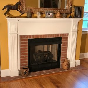 We built this custom colonial style mantle in formal living room in Quakertown, PA.