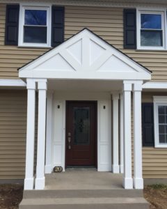 A front entrance portico added built on a home in Doylestown, PA.