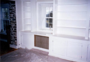 This built-in library was built in stone farm house in Kintnersville, PA.