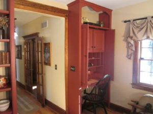A Colonial style built-in desk in a home in Quakertown, PA.