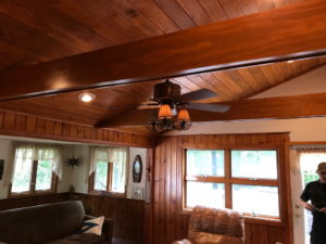 We did this rustic ceiling and beam work in  a home in Nockamixon, PA.