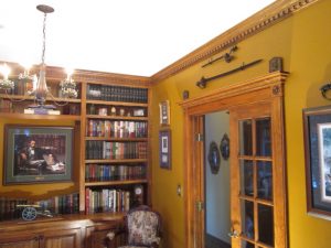 Custom Library with dental crown molding in a home in Quakertown, PA.