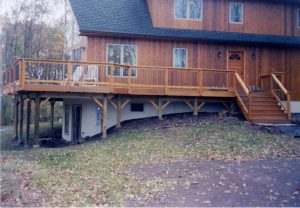 Image of A Cedar deck with decorative railing built in Durham, PA.