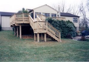 This Deck was built with pressure treated wood with stairs and landing in Springtown, PA