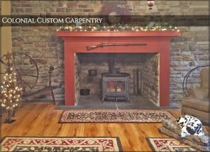 New construction of old world colonial style walk-in fire place in a home in Quakertown, PA.